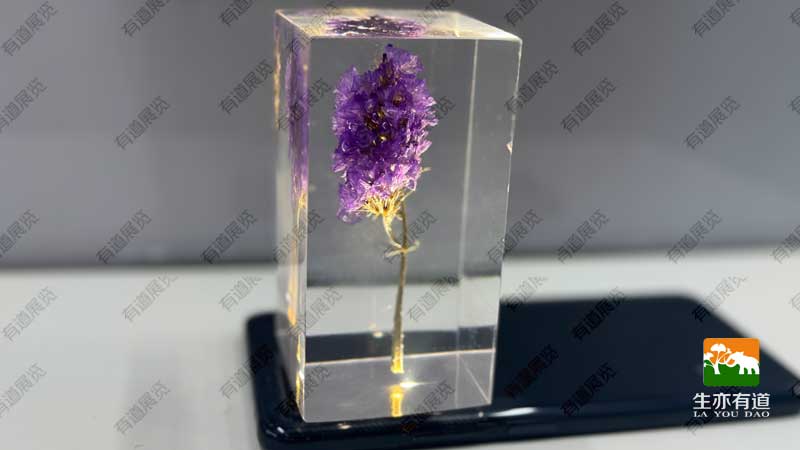水晶花朵包埋标本